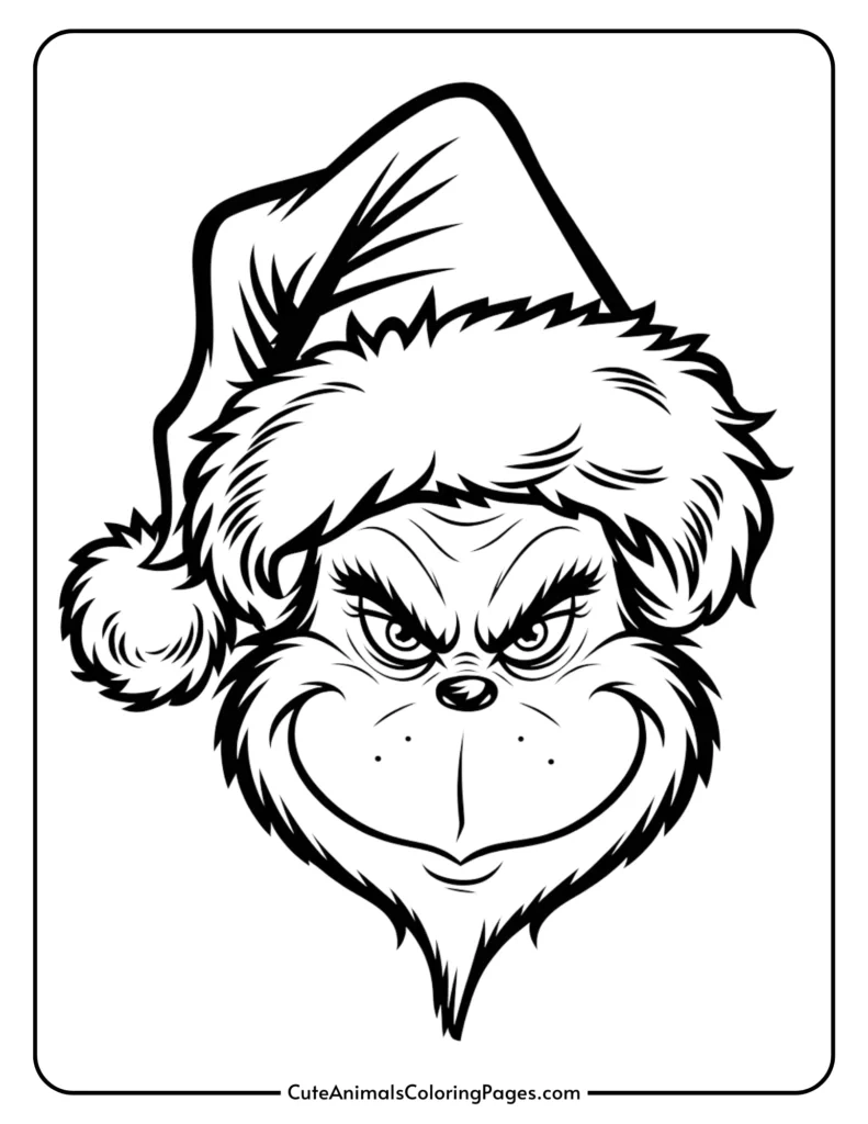 Grinch Coloring Pages 10 Free Printable PDF Pages Cute Animals 
