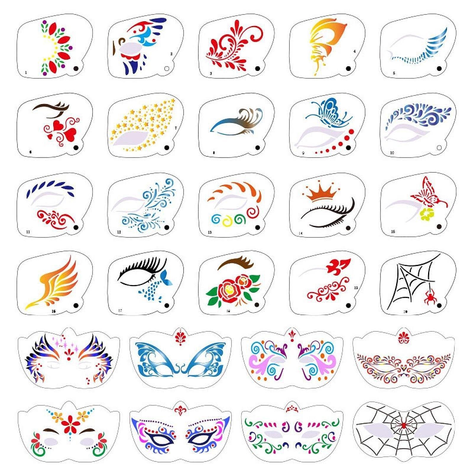 Halloween Face Stencils Face Painting Templates For Girls And