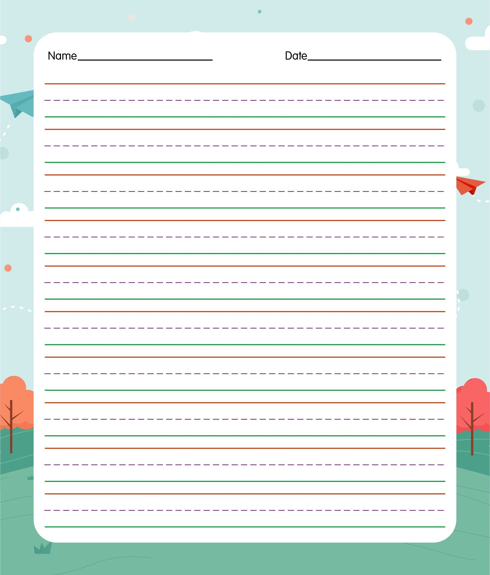 Handwriting Paper Template 10 Free PDF Printables Printablee