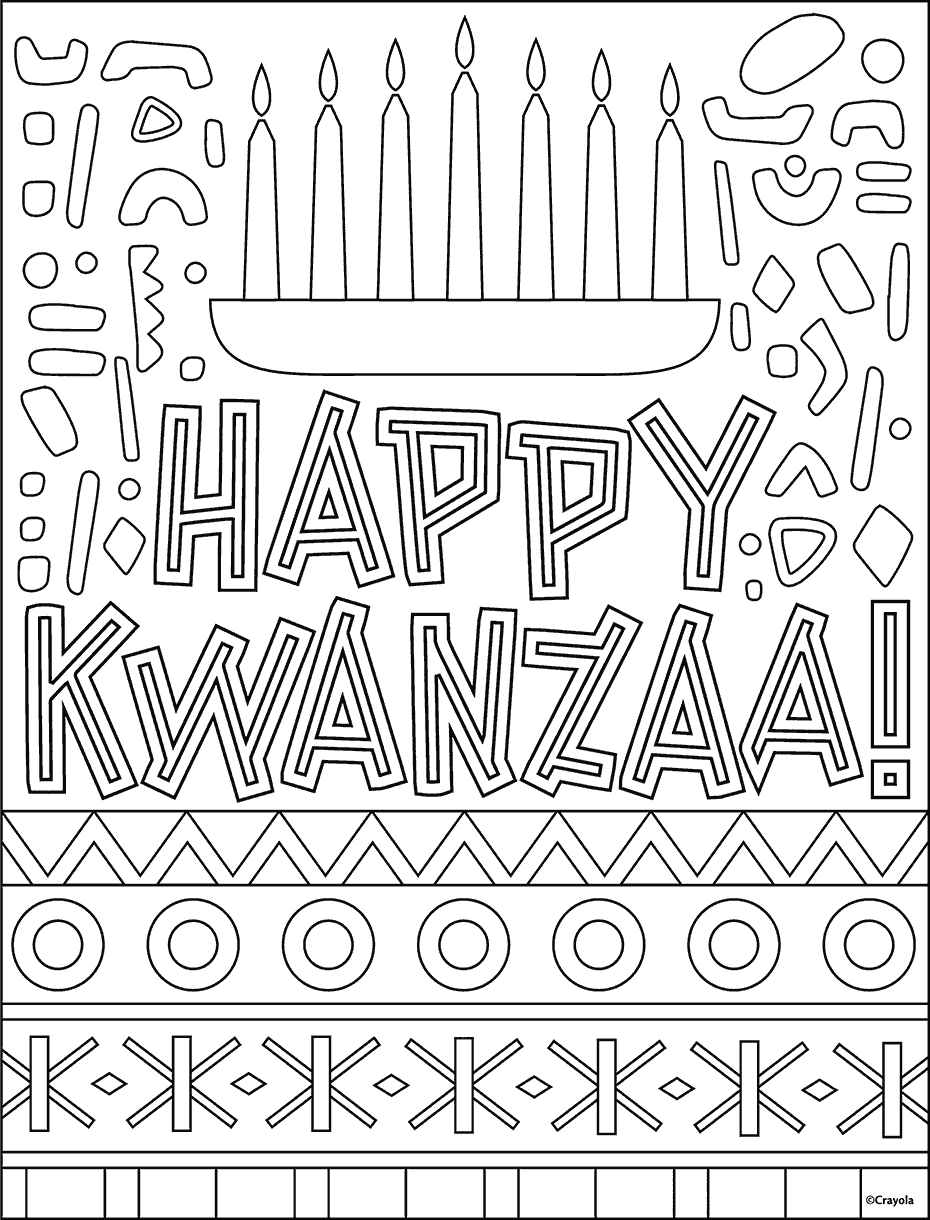 Happy Kwanzaa Coloring Page