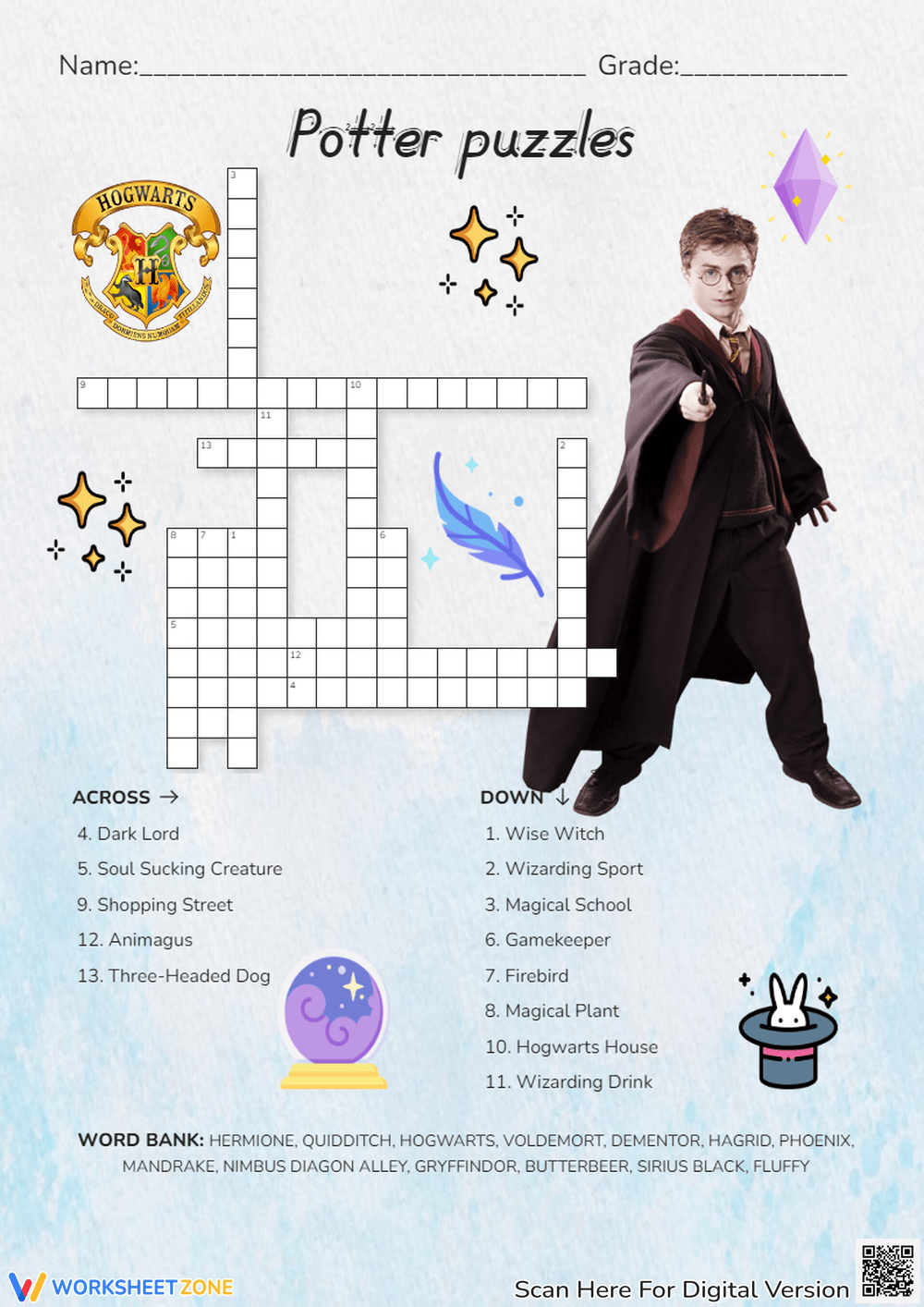 Printable Harry Potter Crossword Puzzles