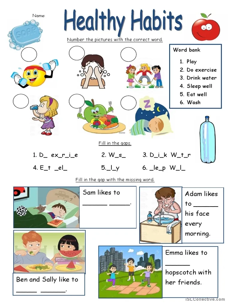 Healthy Habits Worksheet PDF