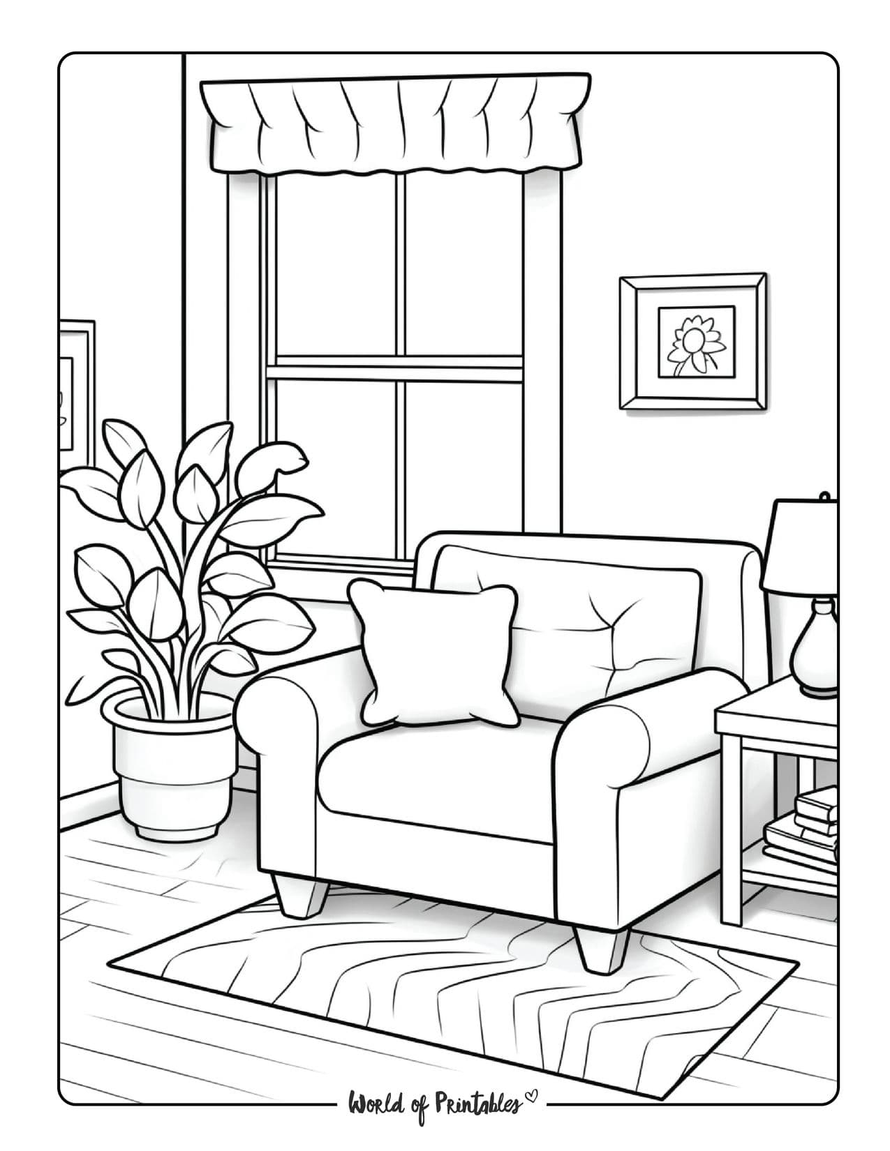 Home Interior Coloring Pages