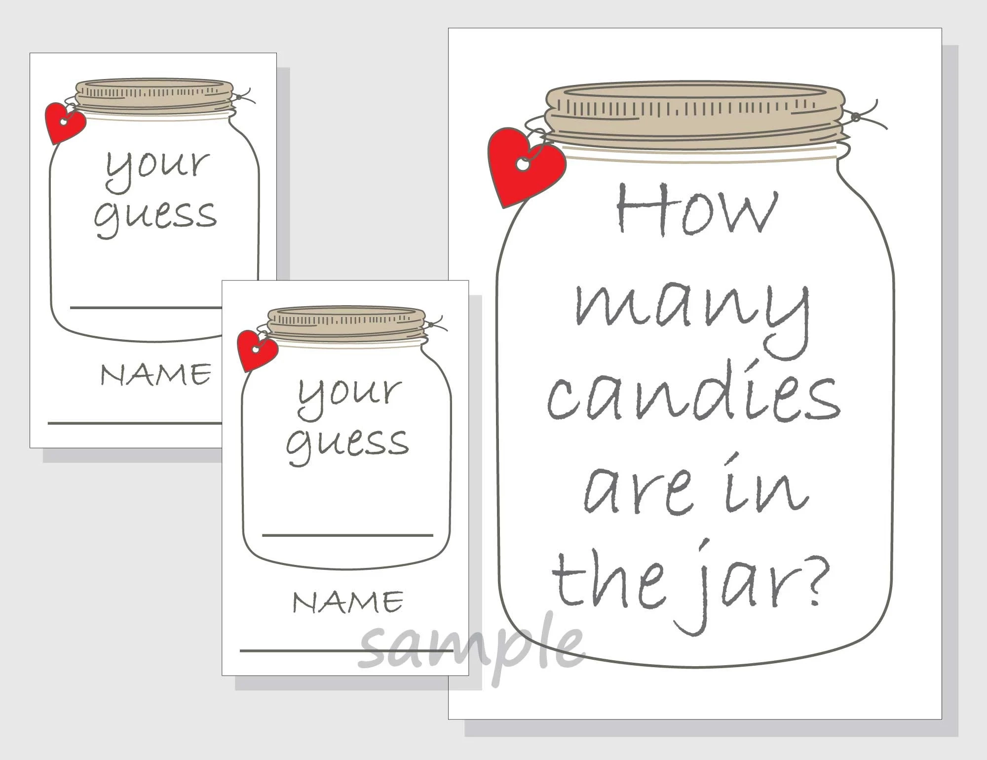 How Many Candies Are In The Jar Printable Game Candy Mason 