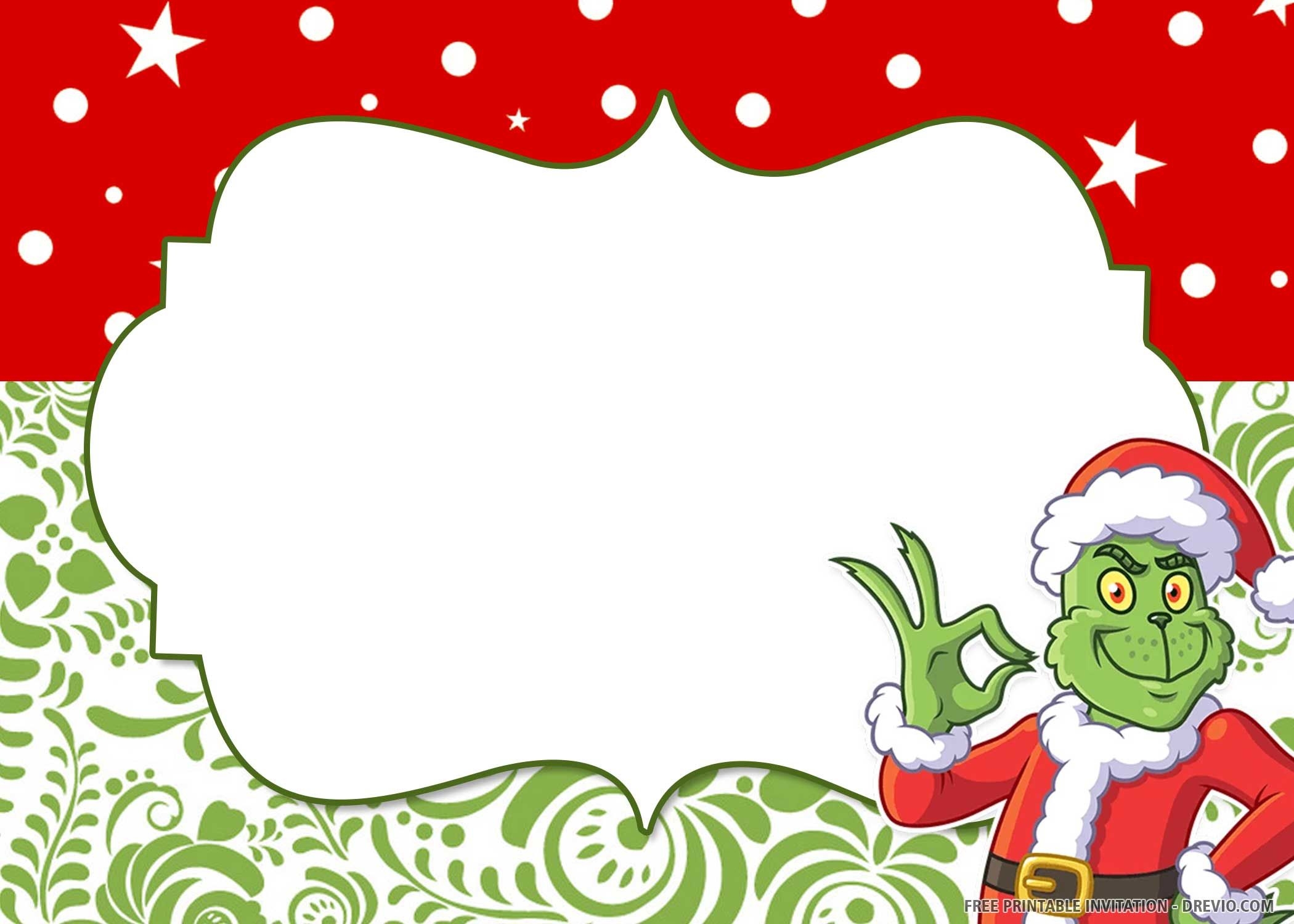 Free Printable Grinch Invitation Template