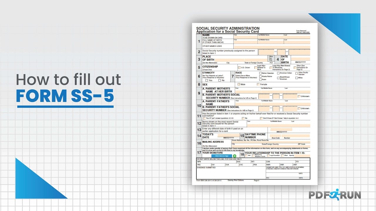 Ss Form 5 Fillable