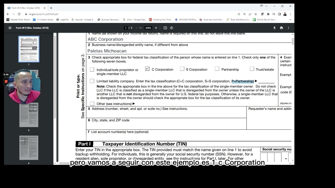 How To Fill Out W 9 Spanish