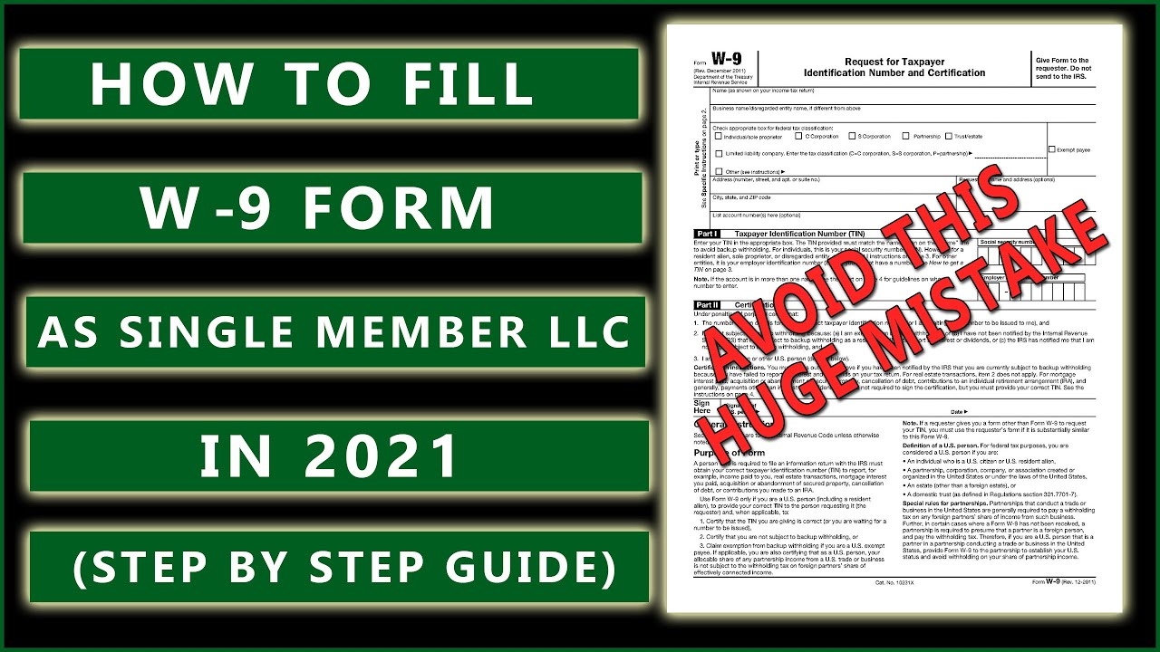 W9 Form Single Member Llc