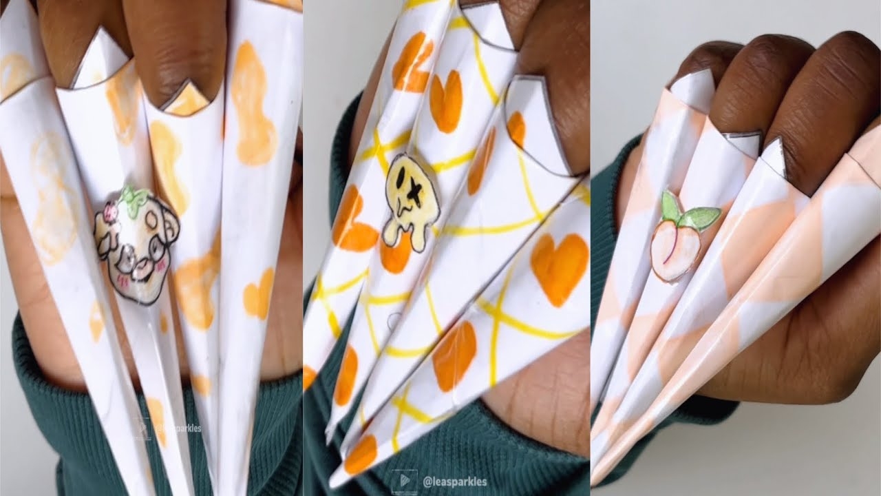 How To Make Paper Nails Cute Designs
