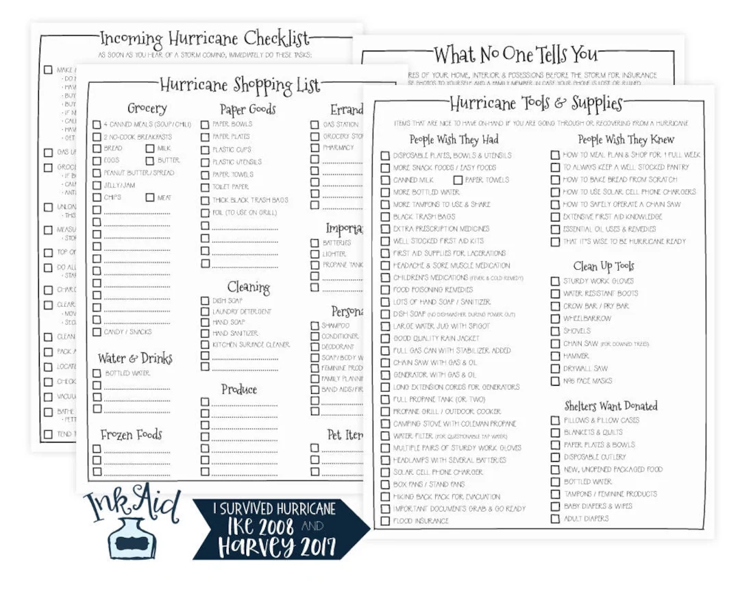 hurricane prep printable checklists print your own storm