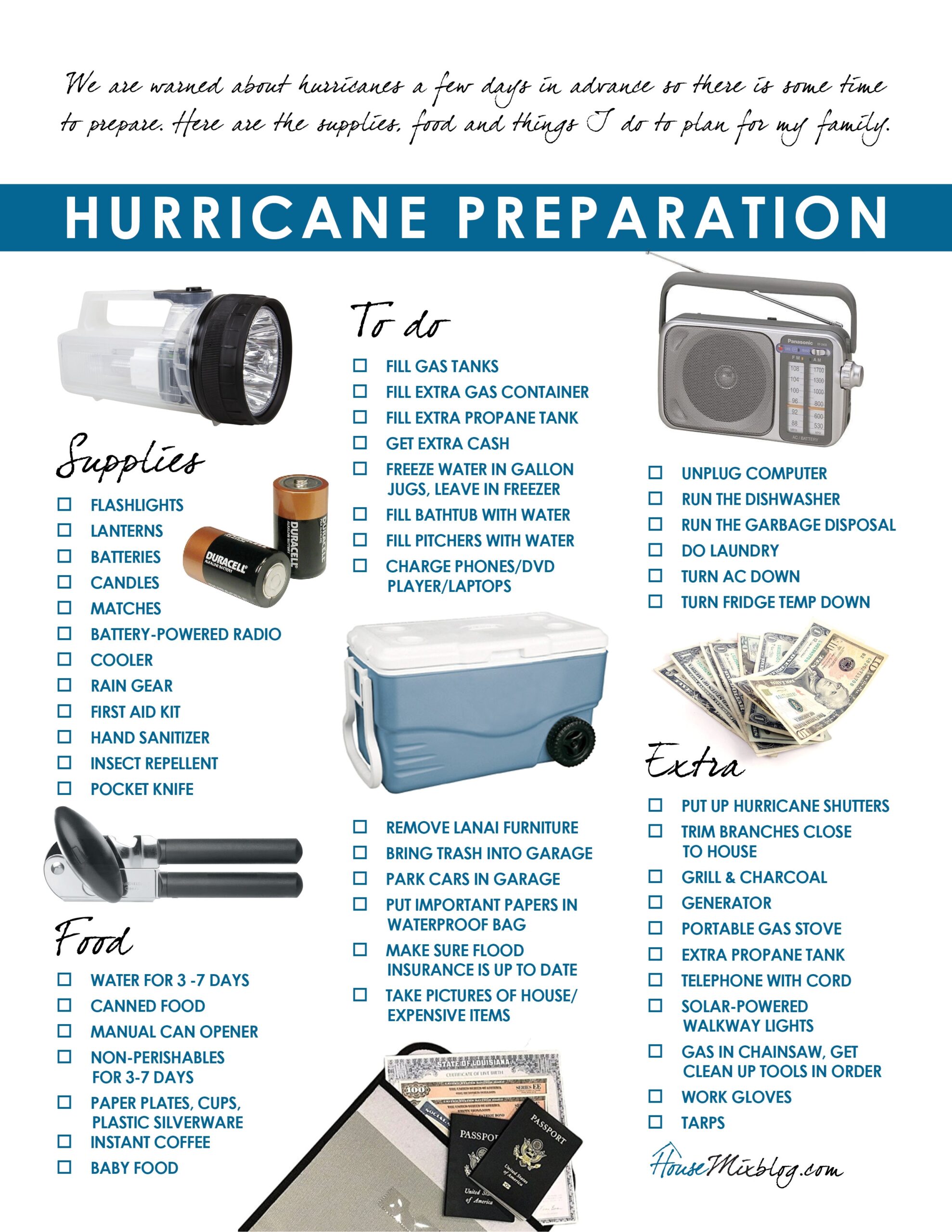 Hurricane Prep List Printable