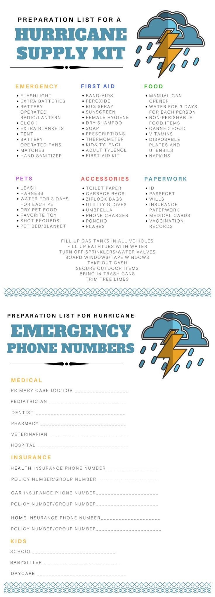 hurricane preparedness list free printable checklist momdot