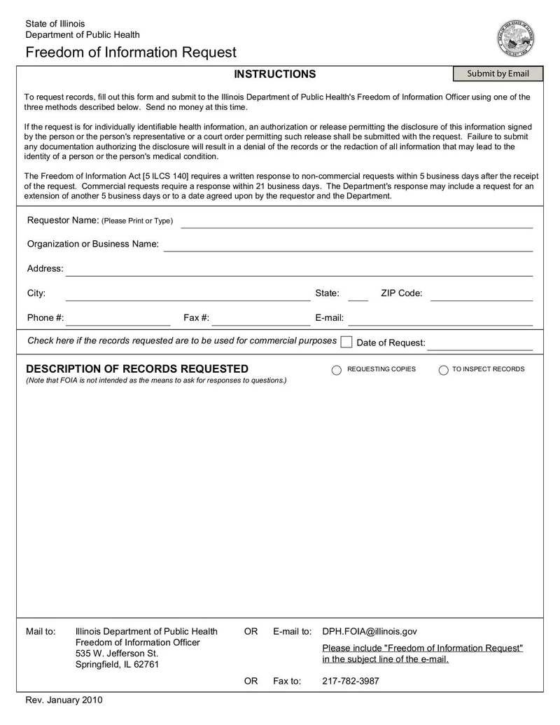 IDPH FOIA Request Form Fill And Sign Online With Lumin
