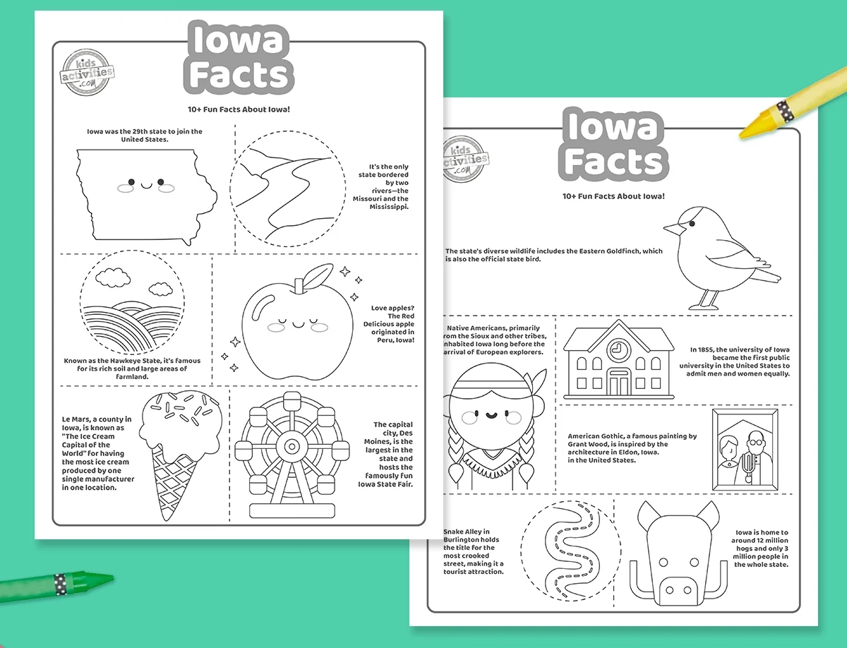 Iowa Worksheets Free Printable For History