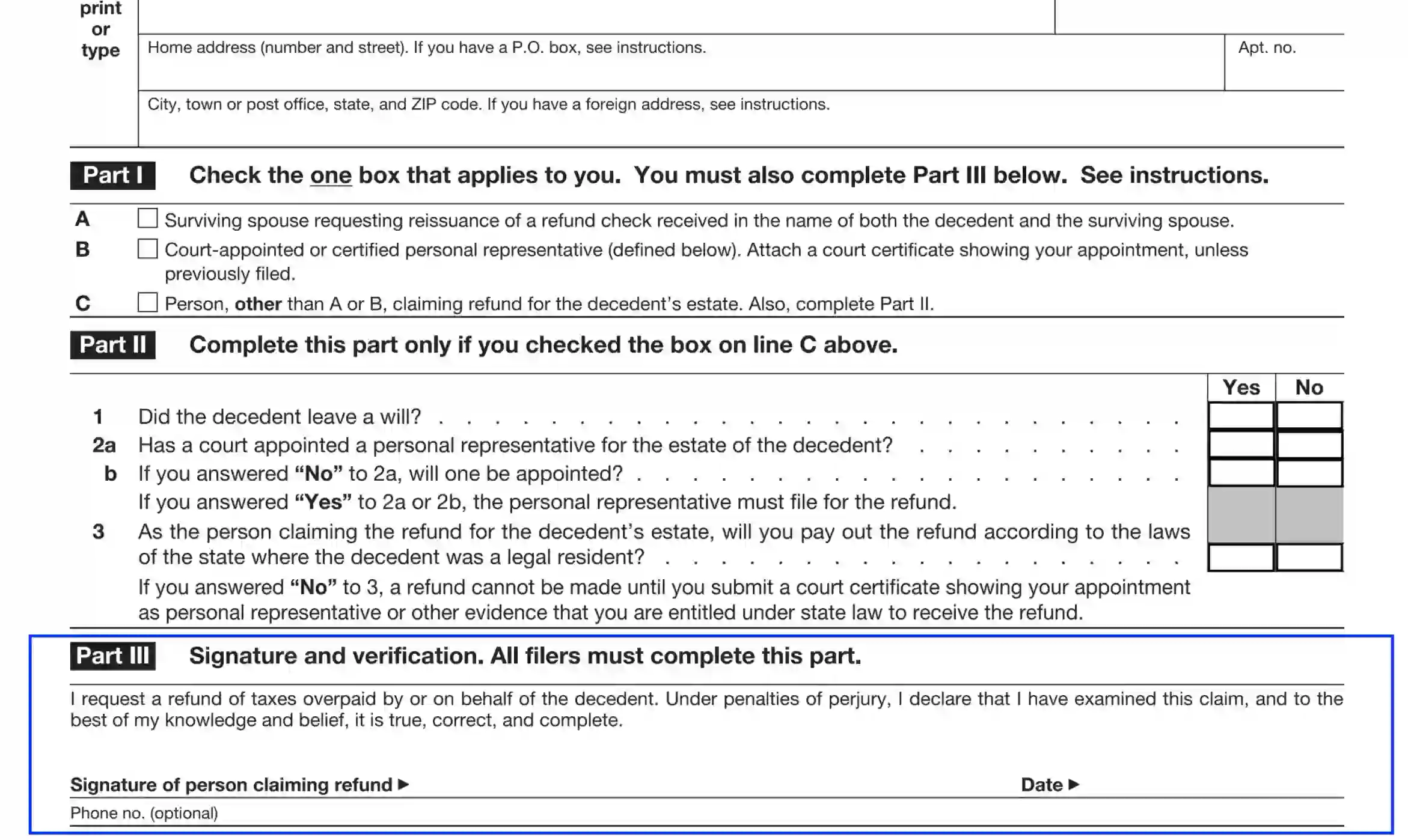 IRS Form 1310 Fill Out Printable PDF Forms Online