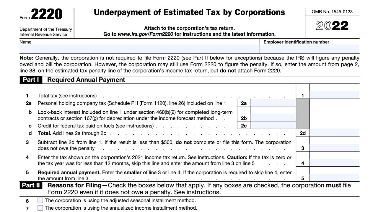 Irs Form Underpayment Penalty