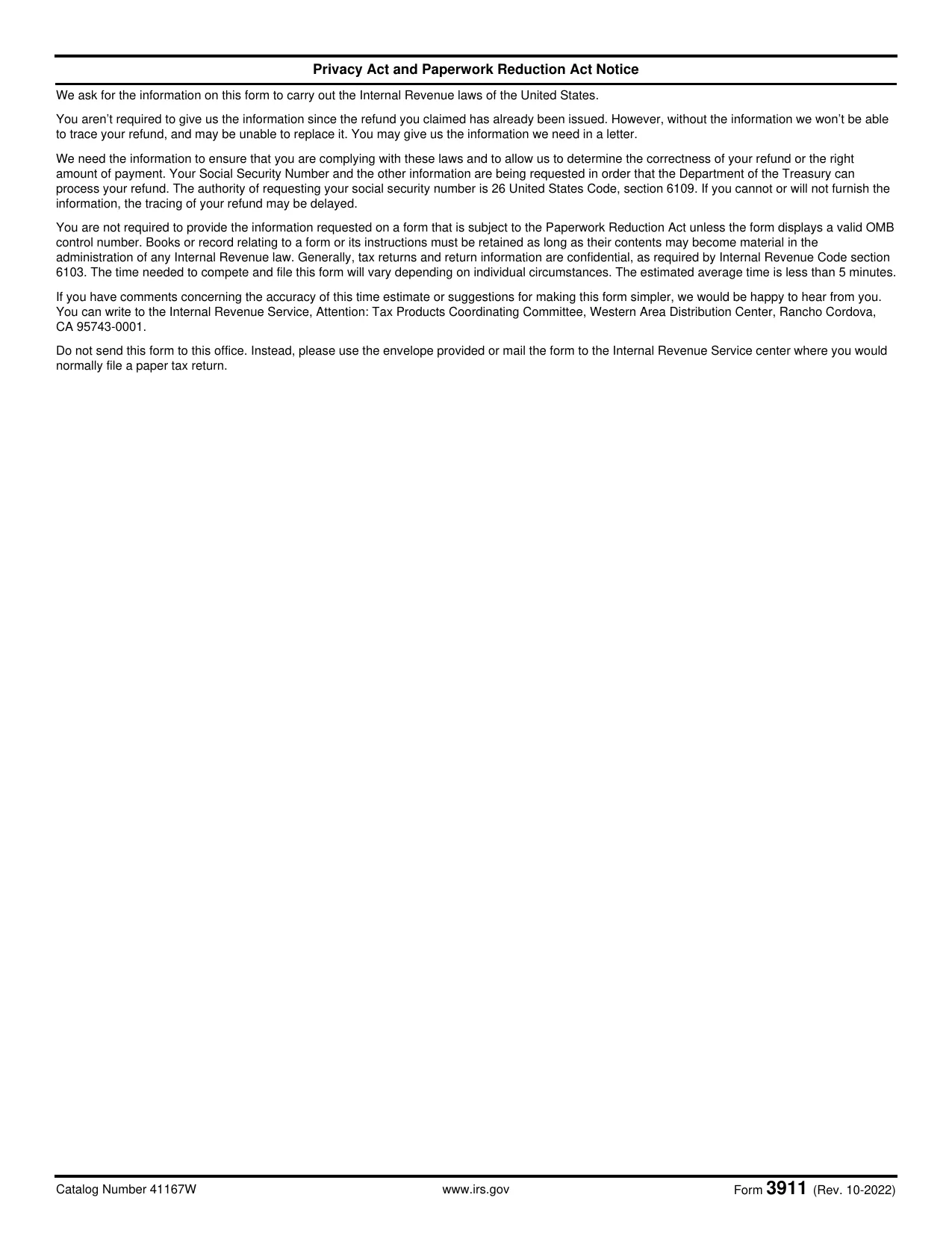Irs Forms Printable 3911