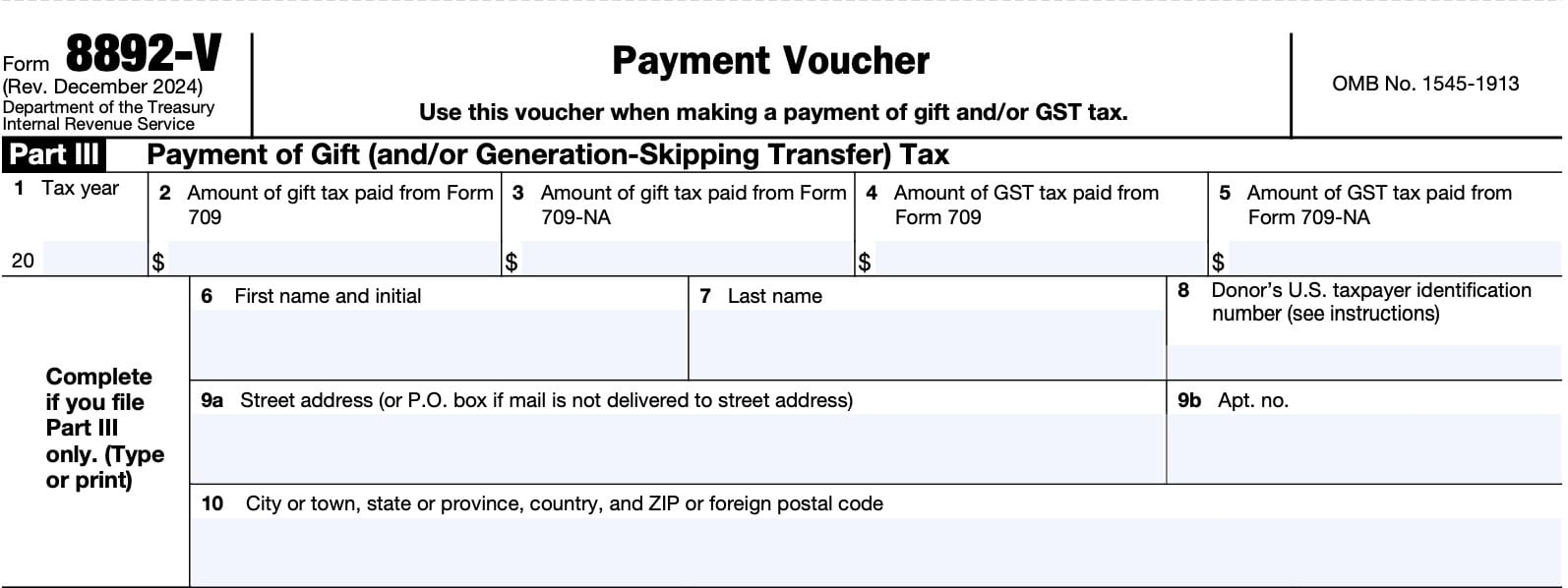 IRS Form 8892 Instructions Gift Tax Return Extension