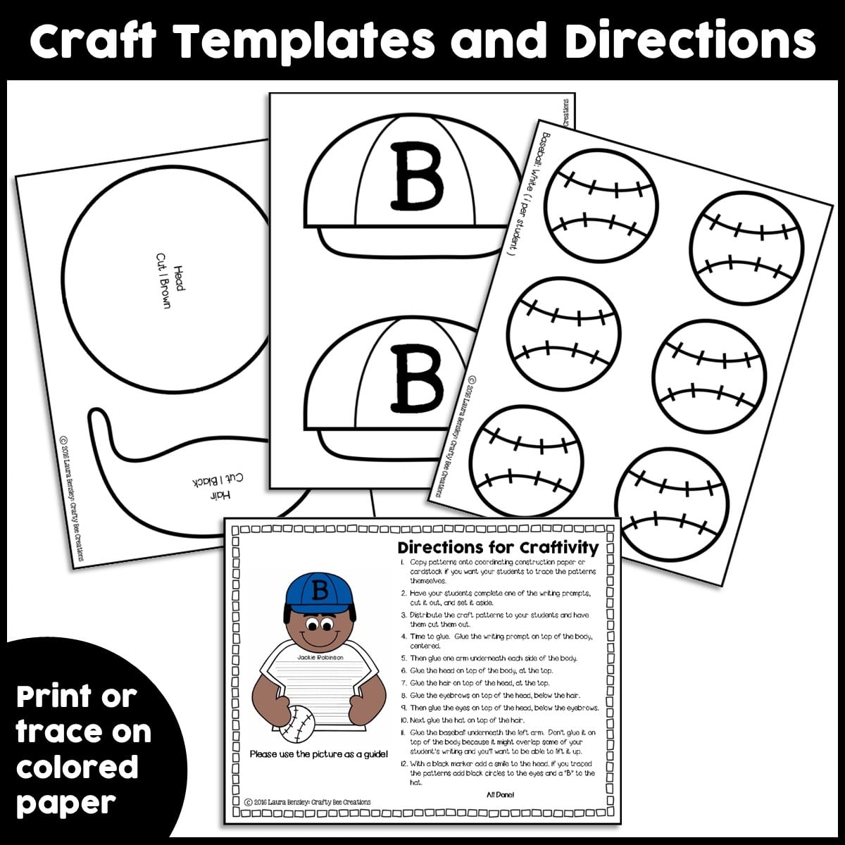 Jackie Robinson Craft Activity Crafty Bee Creations