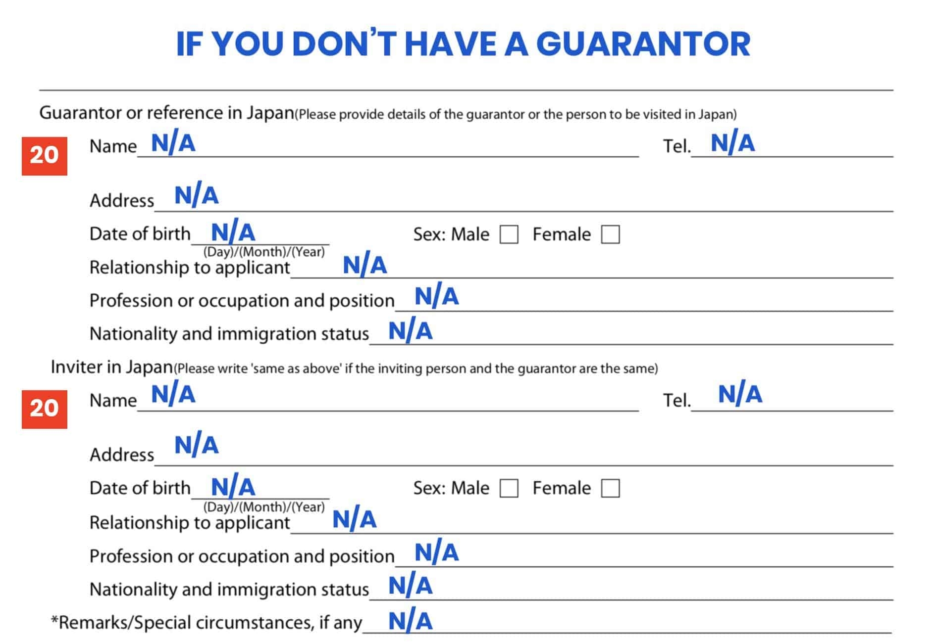 Japan Visa Application Form Latest