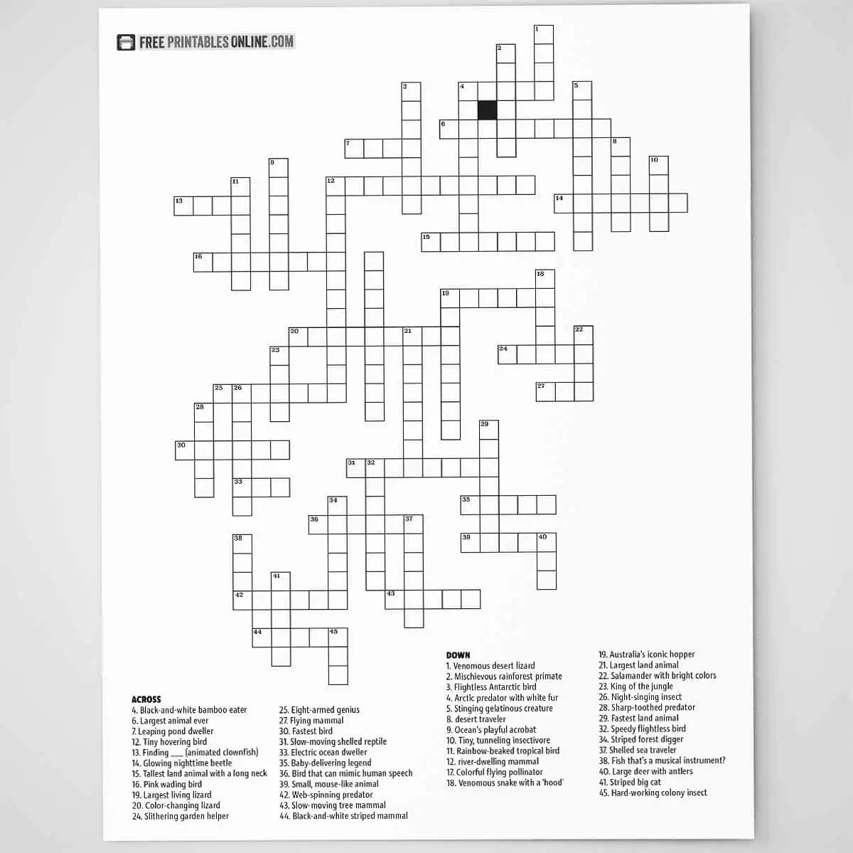 Free Faily Printable Crossword Puzzles