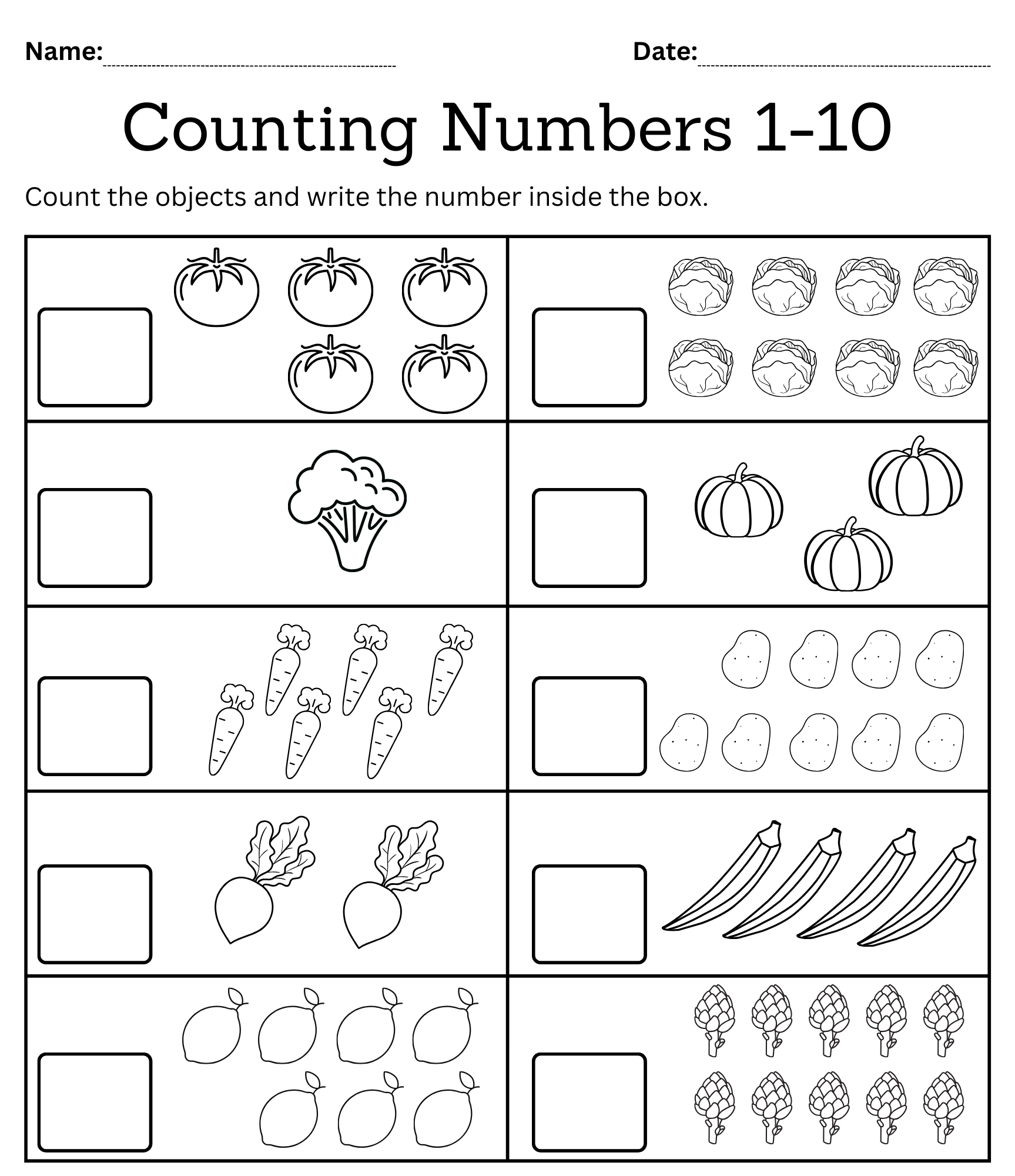 Printable Pre K Worksheets Numbers