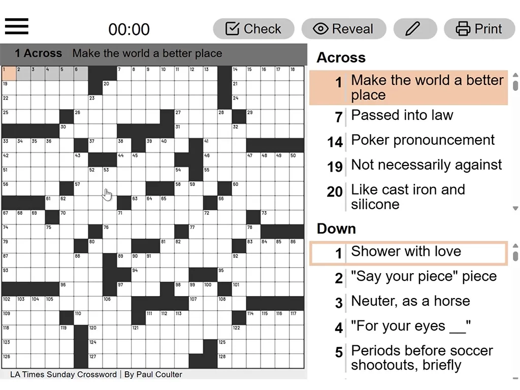 LA Times Sunday Crossword Play For Free On Arkadium