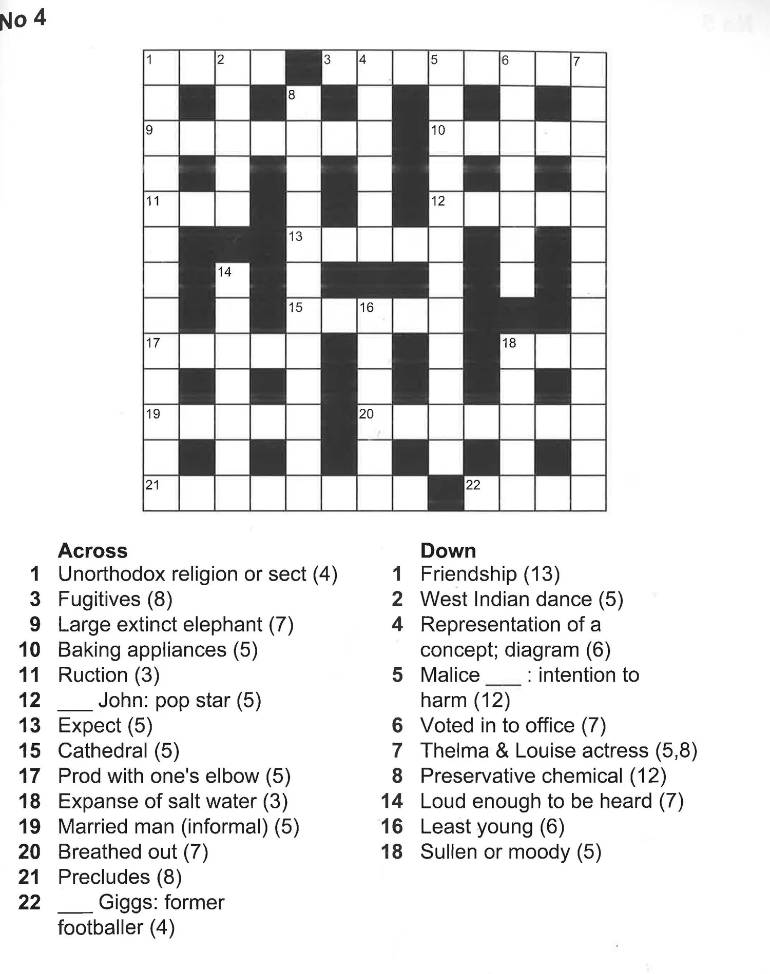 Free Printable Crossword Puzzle Images