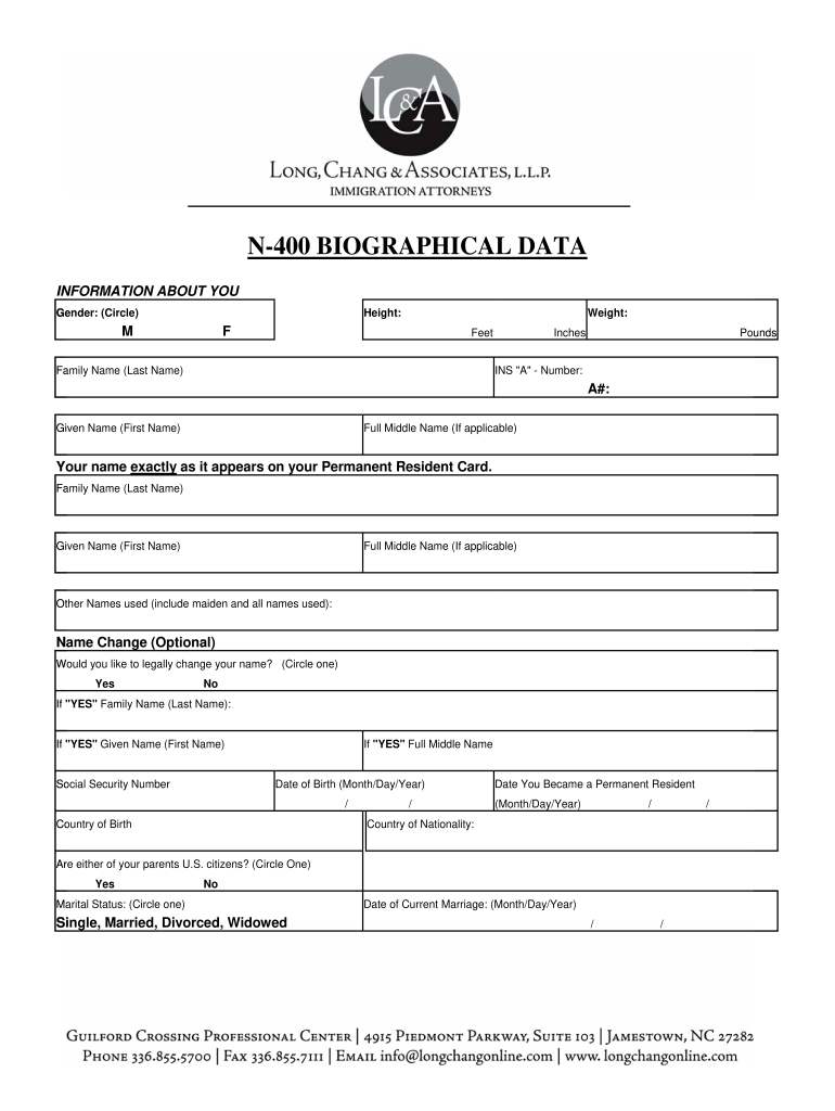 N 400 Form Fillable