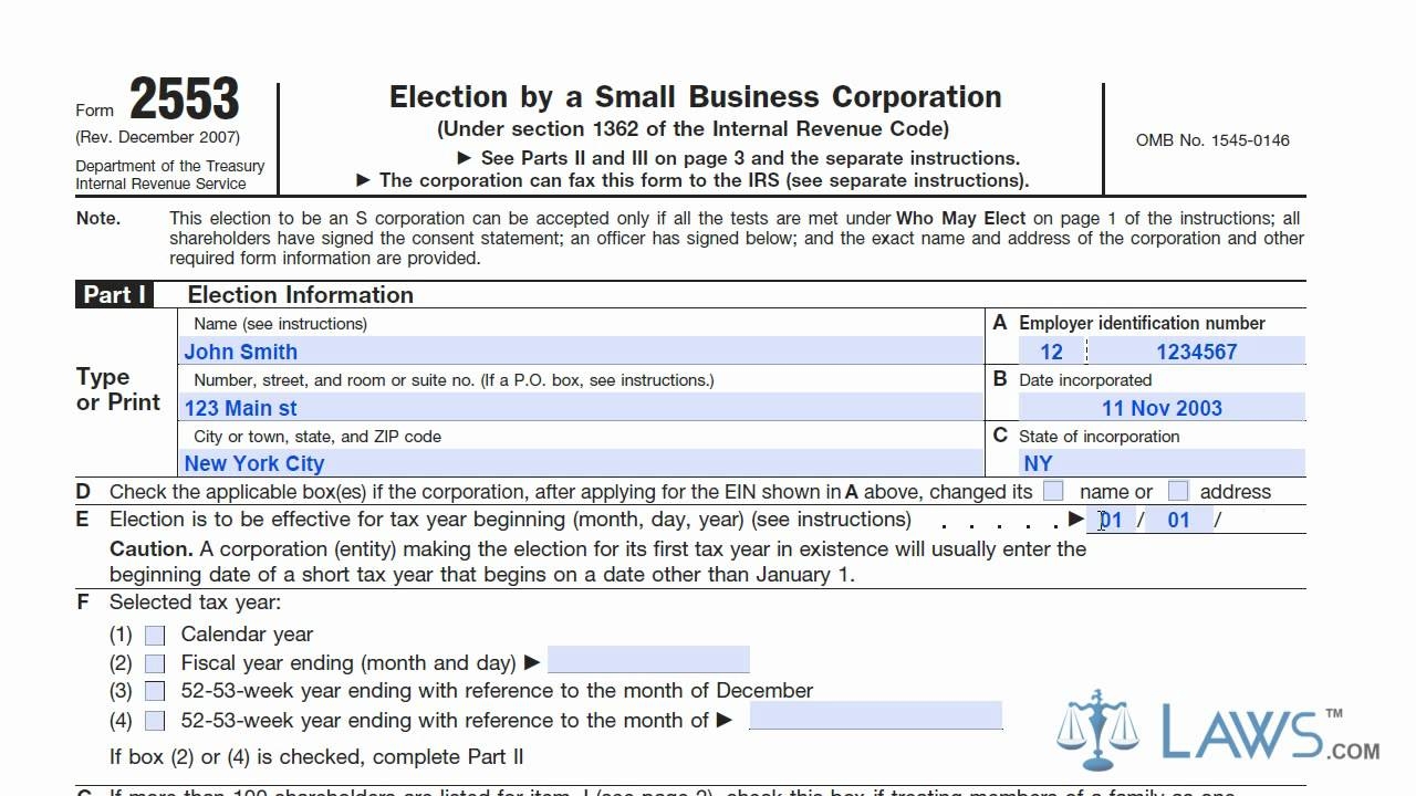 Irs Form Llc To S Corp