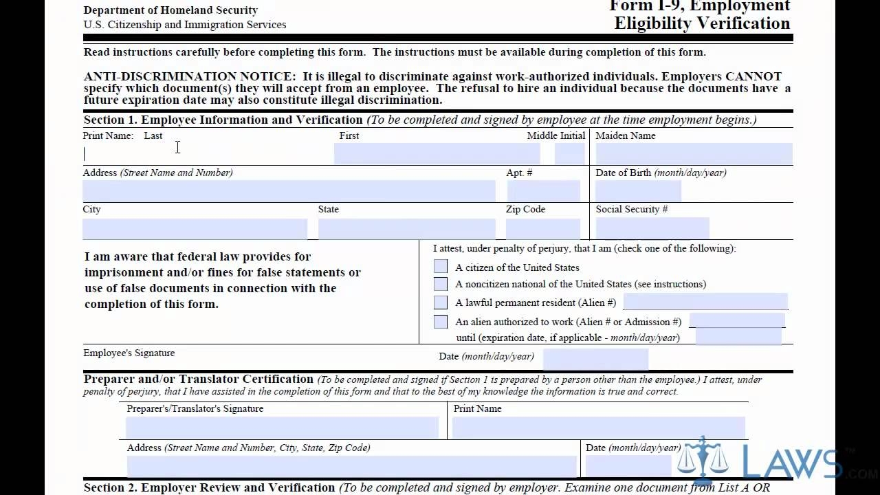 Learn How To Fill The I 9 Form
