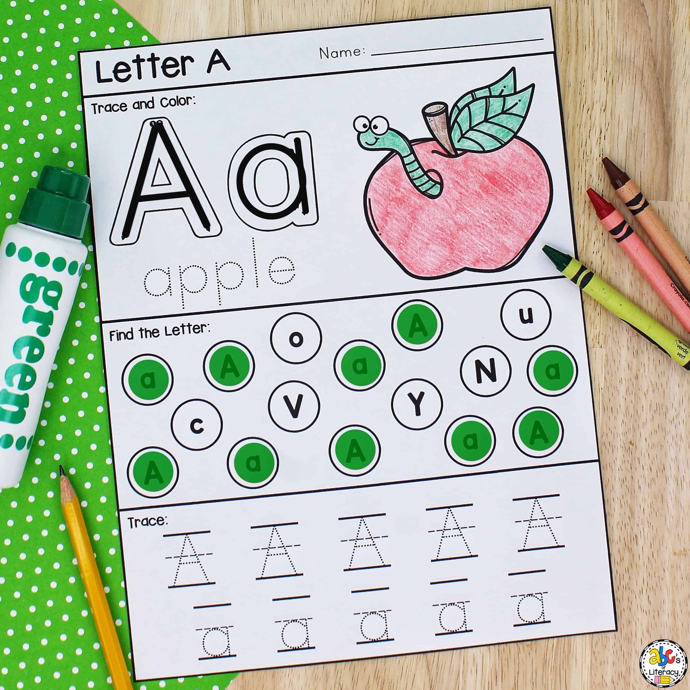 Letter A Worksheet Preschool Free Printable