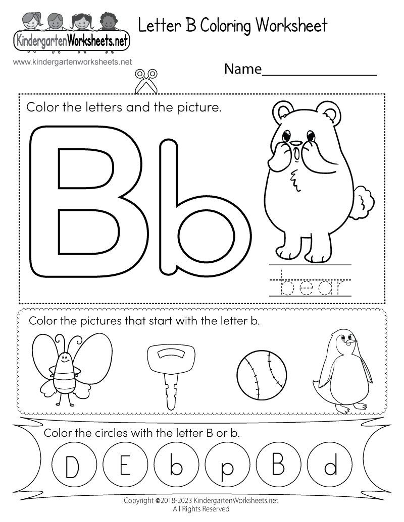 Letter B Free Printable Worksheets