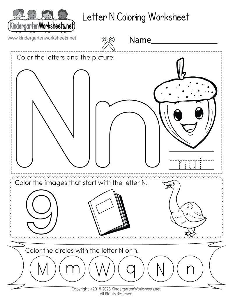 Letter N Coloring Worksheet Free Printable Digital amp PDF