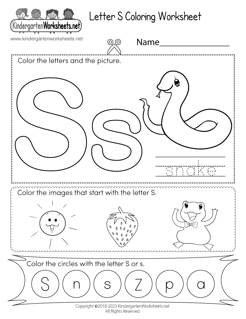 Letter S Coloring Worksheet Free Printable Digital amp PDF
