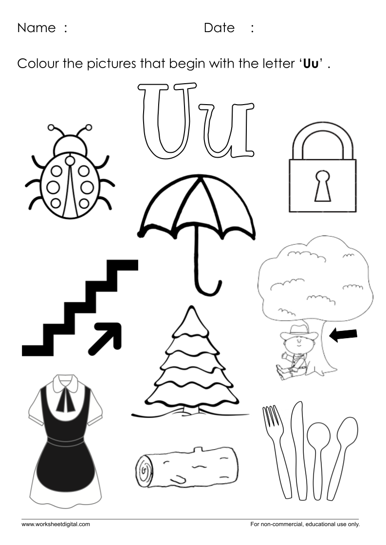 Letter U Worksheet For Kindergarten Worksheet Digital 1 