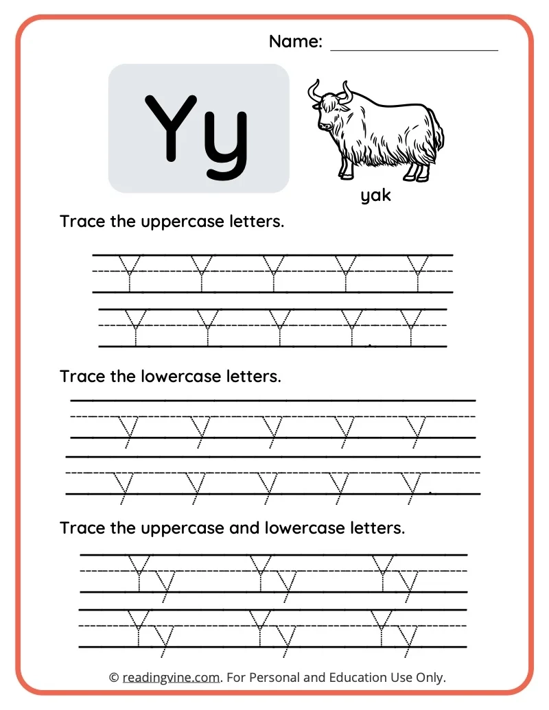 letter y worksheets for preschool free printable