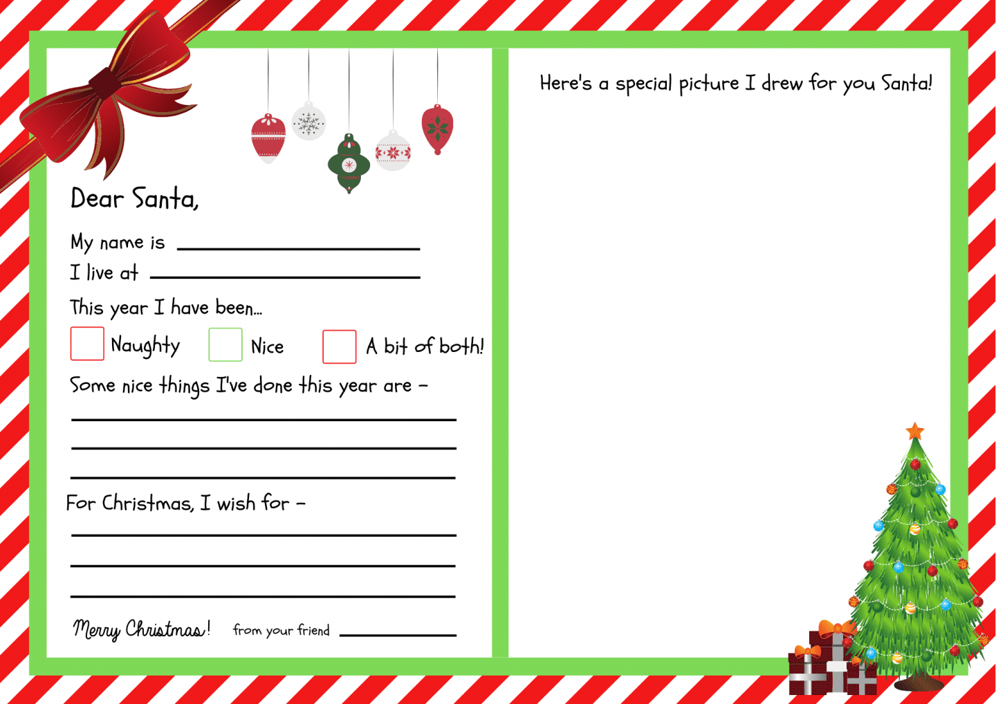 Free Printable Dear Santa Letter Templates