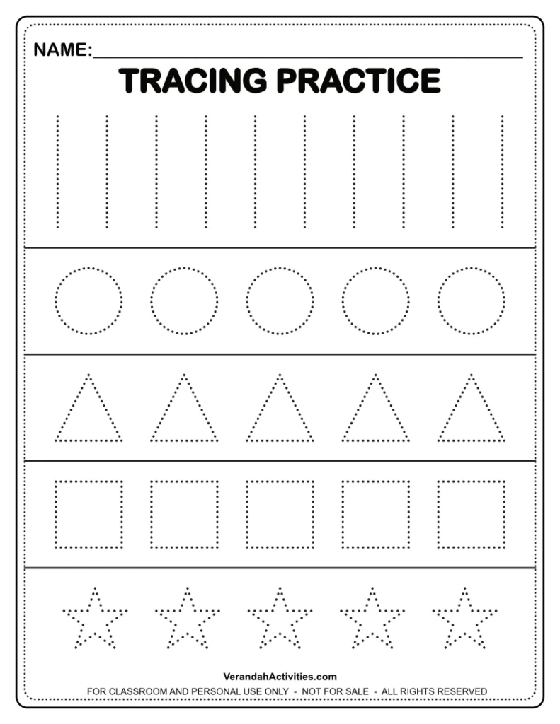 Line Tracing Worksheets Free Printable