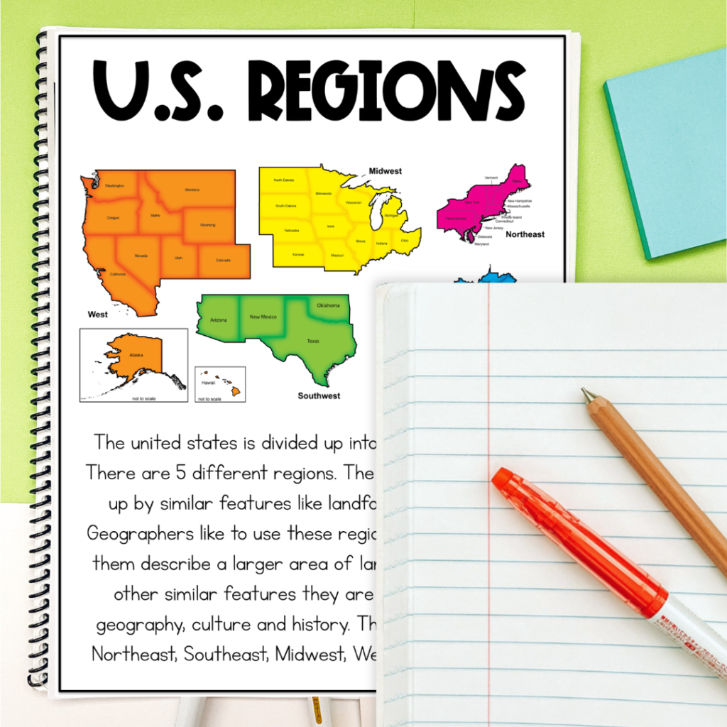 Low Prep 5 Regions Of The United States Activities Priceless 