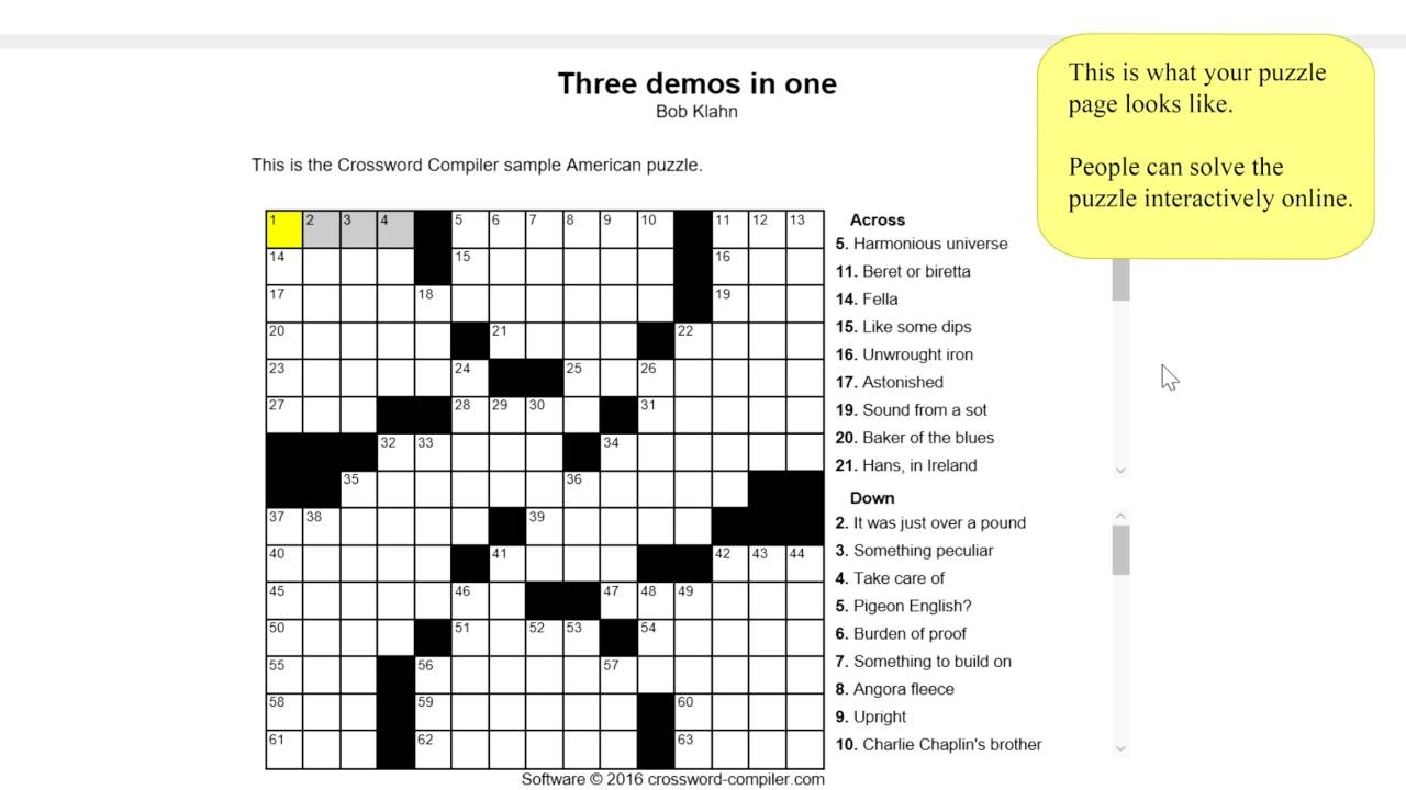 Online Crossword Puzzles Net Printable