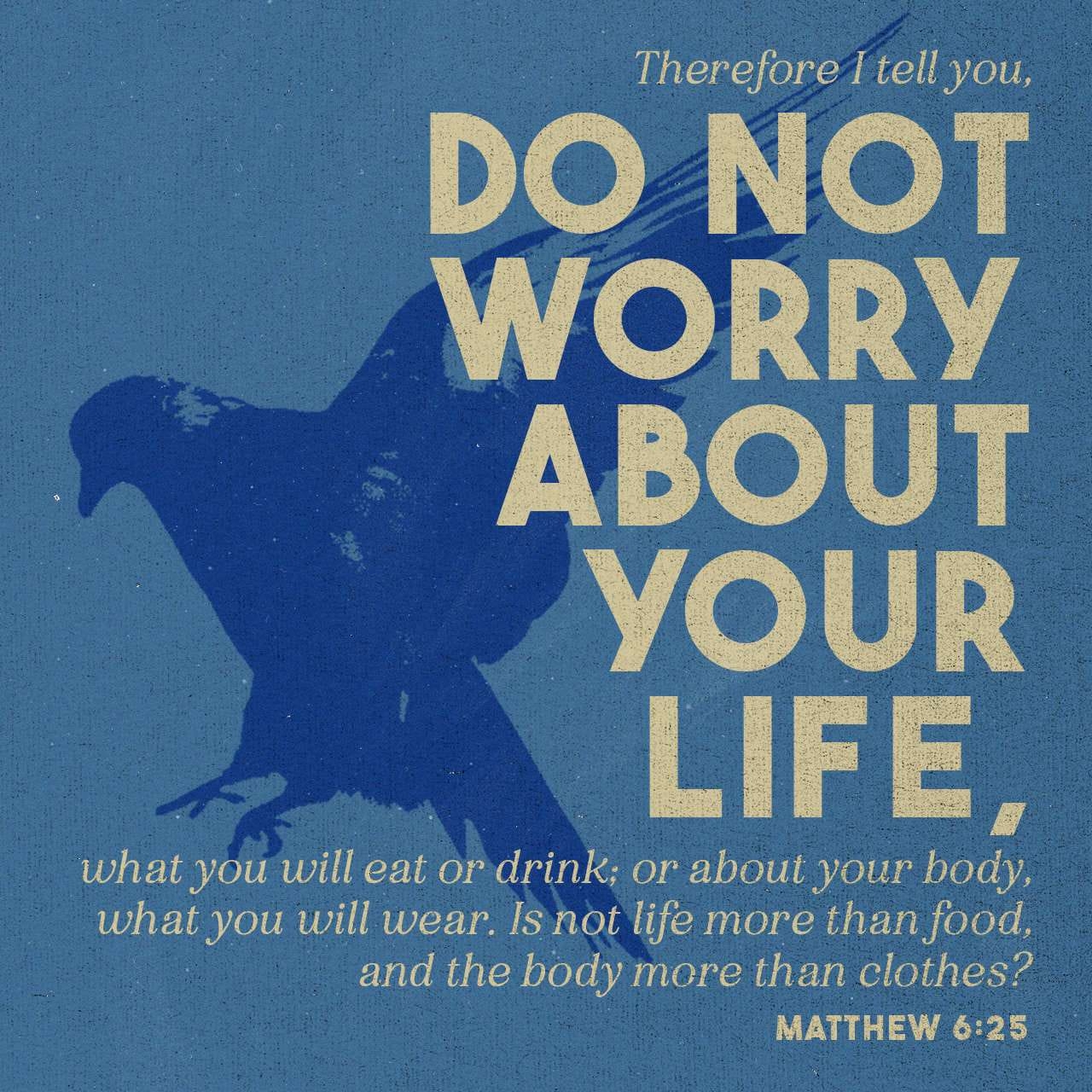 Matthew 6 25 34 NIV Therefore I Tell You Do Not Worry 