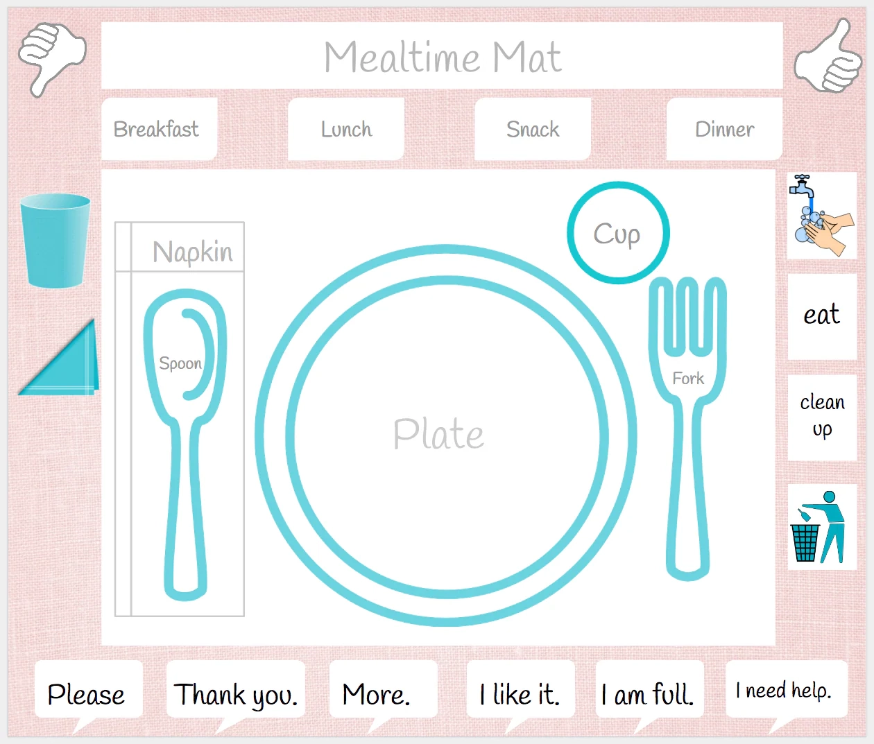 Mealtime Printable Placemat Easybee