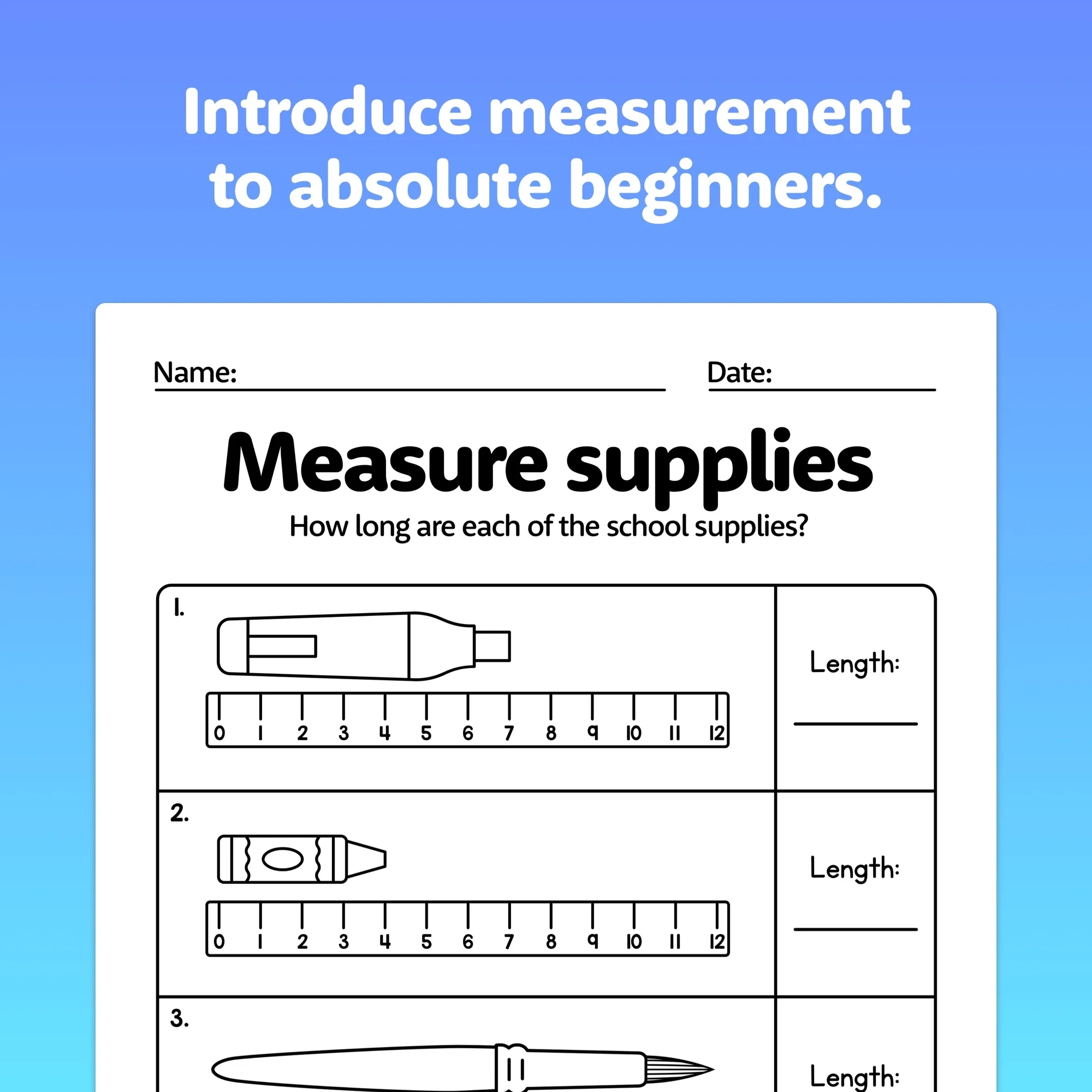 Free Printable Measuring Length Worksheets