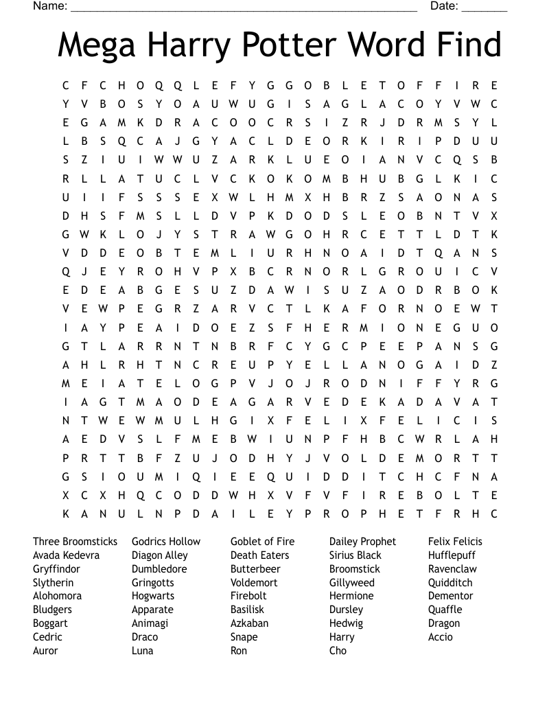 Word Find Puzzles Printable