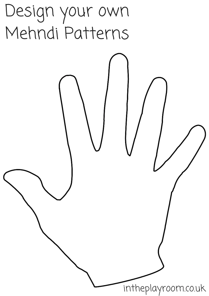 Mehndi Hand Coloring Pages And Templates In The Playroom