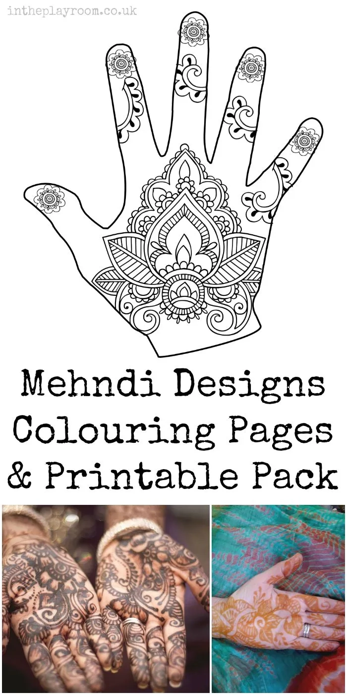 Mehndi Hand Coloring Pages And Templates In The Playroom