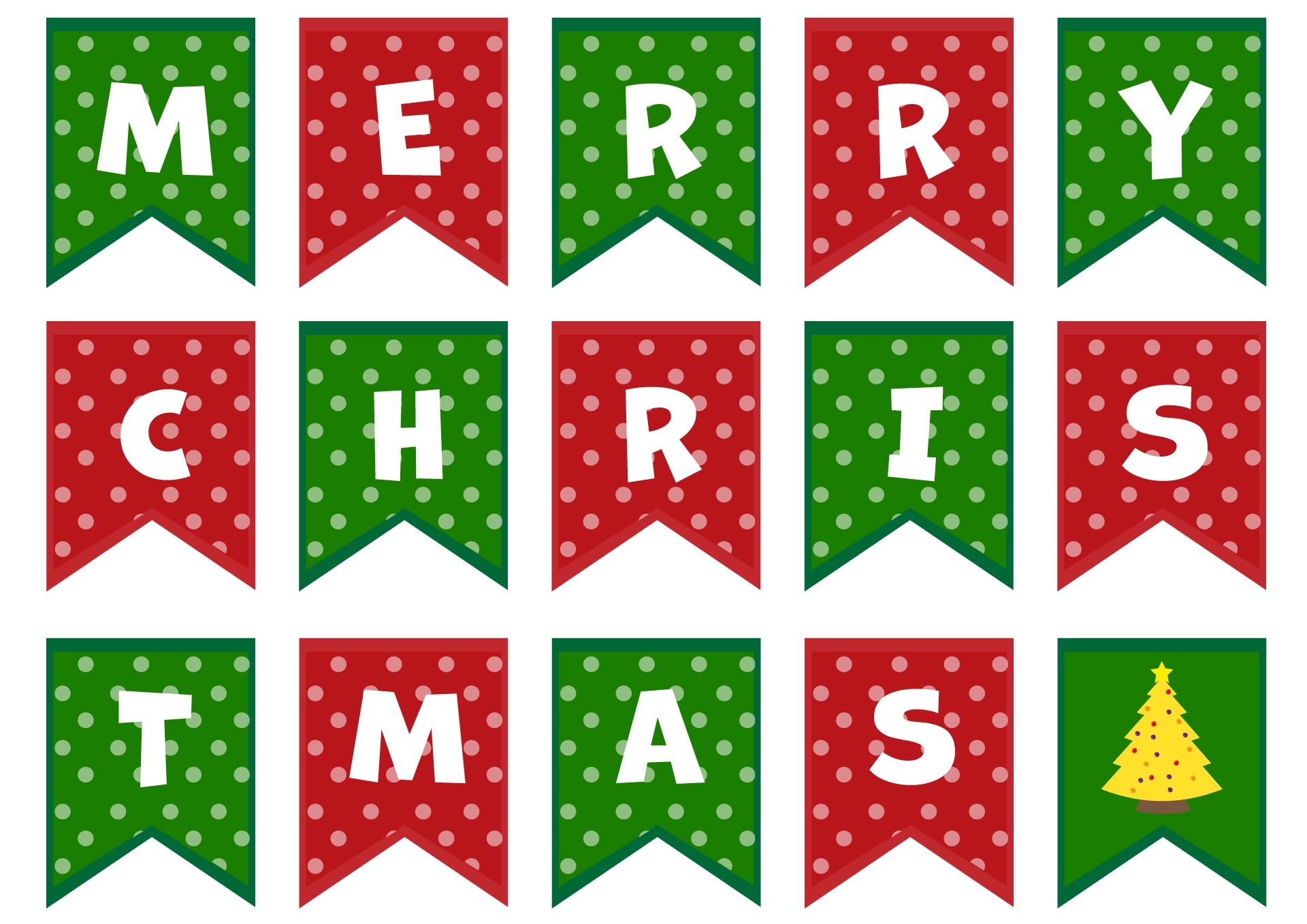Free Printable Template Merry Christmas Banner Printable