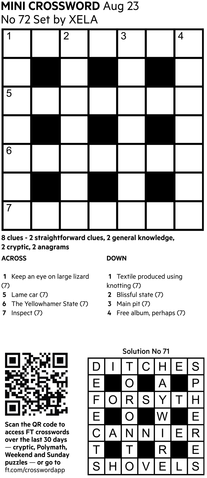 Mini Crossword Number 72