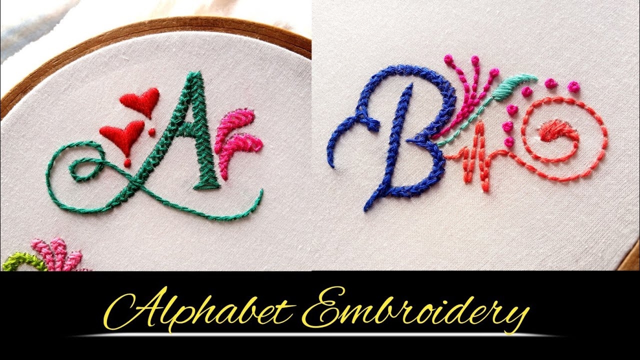 Monogram A B Embroidery Design Letters Hand Embroidery Alphabet Embroidery